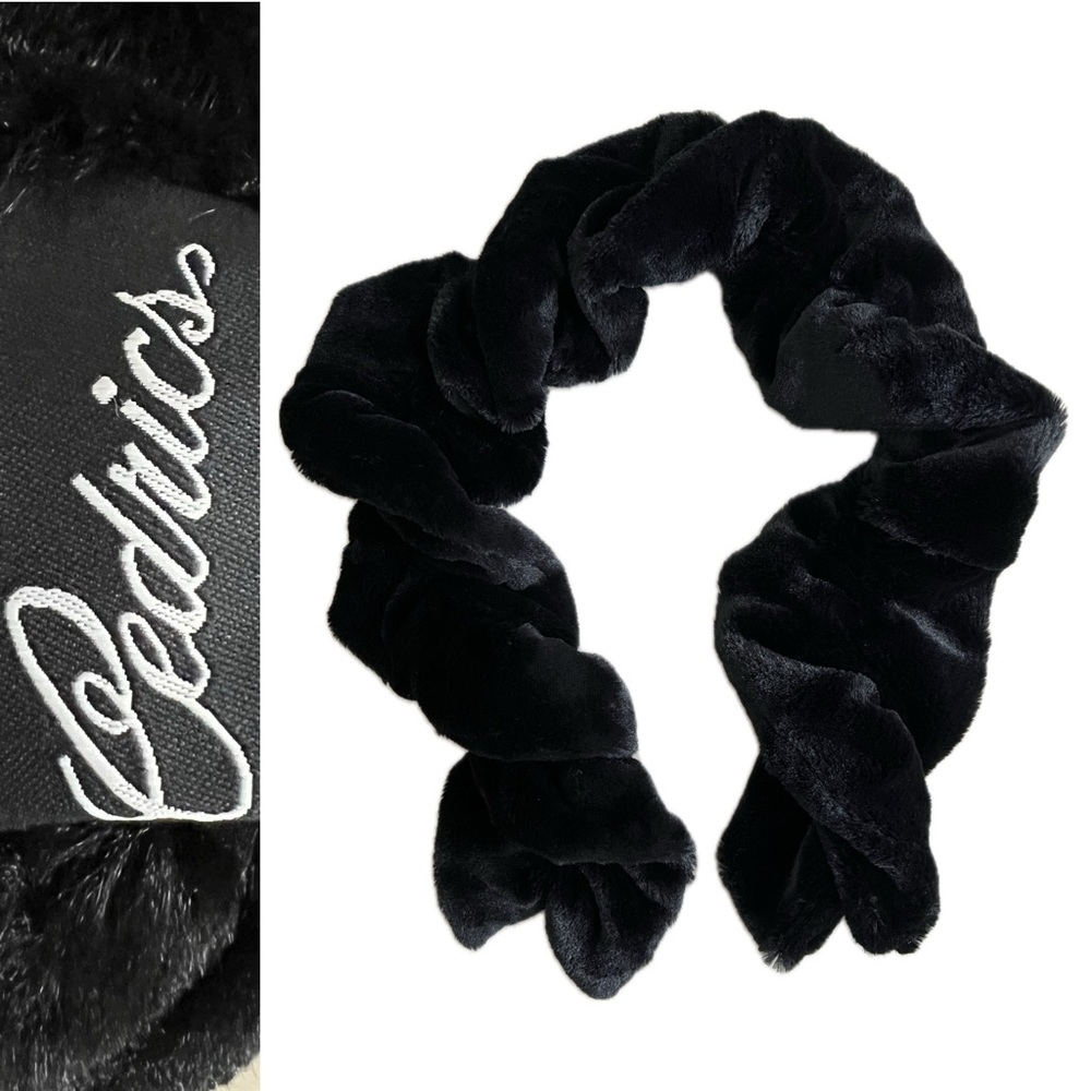 Cedrics SOFT‼️‼️Black Fur Stole / Scarf | Faux | Label Reads FUR: 100% Polyester